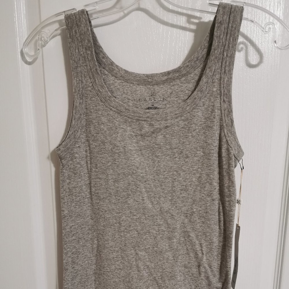 Caslon Sleeveless Tank Top Grey 100% Cotton